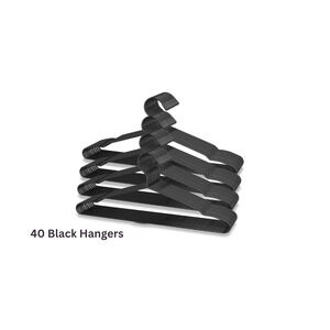 Hanger Set Heavy Duty Metal Matte Powder Coated Black 40 Pack & 5 Clips New Set